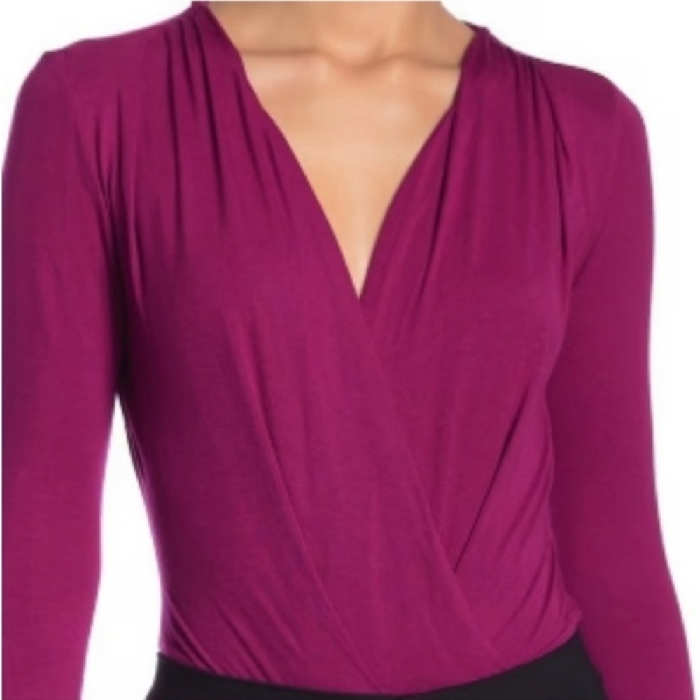 Elegant Magenta Long Sleeve Bodysuit